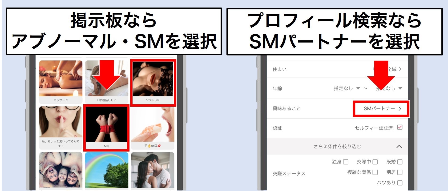 ワクワクメール SMパートナの探し方