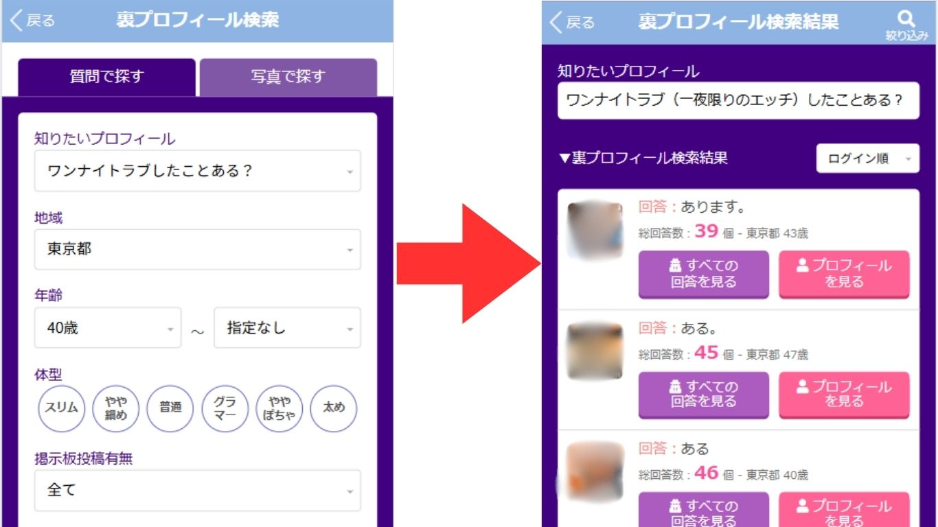 PCMAXの裏プロフィールの例