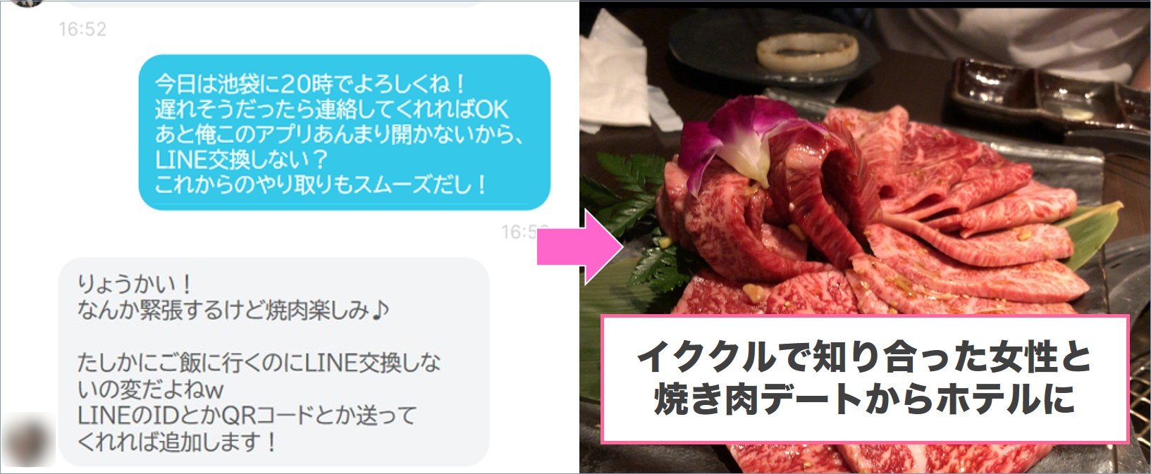 イククルで知り合った女性とのやりとり