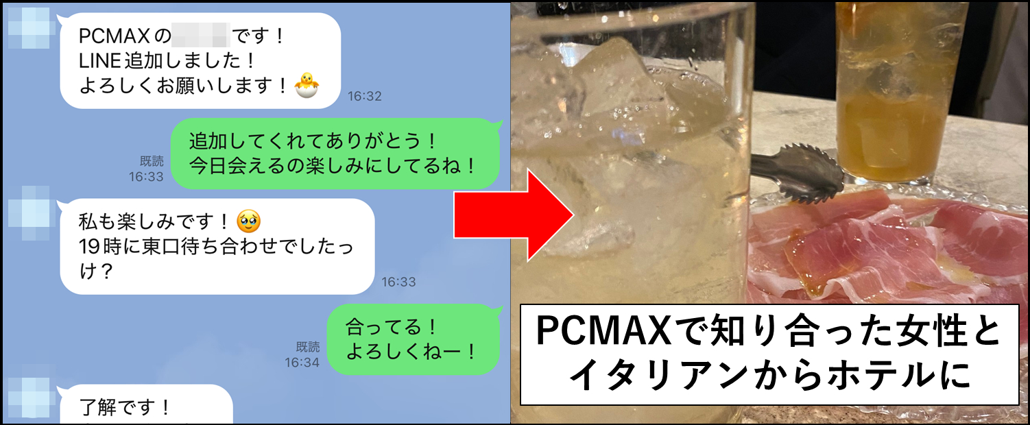 PCMAXで知り合った女性とのやりとり